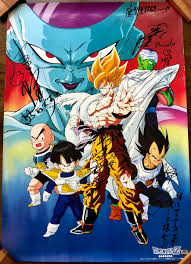 Dragon ball is a japanese media franchise created by akira toriyama.it began as a manga that was serialized in weekly shonen jump from 1984 to 1995, chronicling the adventures of a cheerful monkey boy named son goku, in a story that was originally based off the chinese tale journey to the west (the character son goku both was based on and literally named after sun wukong, in turn inspired by. Keywordenigma On Twitter From My Own Collection Japanese B2 Poster Dragon Ball Z Signed By The Legendary Voice Actors Masako Nozawa Toshio Furukawa Ryo Horikawa And Ryusei Nakao Dragonballz Dbz Dragonballsuper