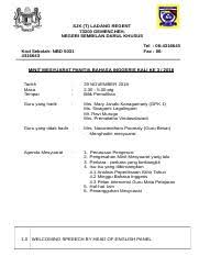 English Panel Meeting 3 2018 Docx Sjk T Ladang Regent 73200 Gemencheh Negeri Sembilan Darul Khusus Tel 06 4316643 Fax 06 Kod Sekolah Nbd 5031 Course Hero