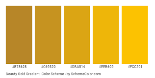 The cmyk system is not used in html or style sheets, but is a popular form of color color swatches are defined by using the hexadecimal code for the color and are sorted by cmyk. Beauty Gold Gradient Color Scheme Gold Schemecolor Com