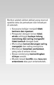 Check spelling or type a new query. 8 Salah Satu Akibat Tidak Ada Persatuan Dan Kesatuandi Sekolah Adalah Ada Yg Bisa Jawab Brainly Co Id