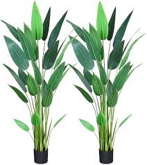 Complete selection of fake outdoor palm trees. Perfect For Home Garden Office Store Decoration Artiflr 2pack 5 3ft Artificial Bird Of Paradise Plant Fake Tropical Palm Tree With 25 Detachable Trunks Faux Tropical Plant Tree For Indoor Outdoor Home