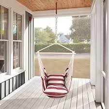 Offerta Di Oggi Holifine Sedia Sospesa Amaca Dondolo Terrazzo Balcone Giardino Casa Attivita All Aperto 65 Cotone 35 Pol Hanging Chair Chair Porch Swing
