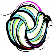 Swirly Volleyball Art Vector Clipart Colorful Design Volleyball Shirt Designs Volleyball Designs Volleyball