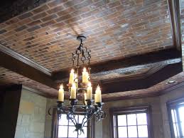 Faux 3 D Brick On Ceiling And Stone On Walls With Sheetrock Mud Paint Faux Wood On Sheetrock And Styrofoam Beam I Brick Paneling Ceiling Textured Wall Panels