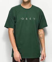 obey novel forest green t shirt