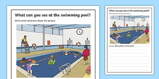 Very friendly staff, & courteous. Swimming Pool Scene Writing Stimulus Picture Teacher Made