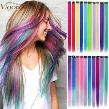 Open up the sharpie marker and use the ink tube to color the synthetic hair. Vigorous Long Straight Clip In One Piece Hair Extensions 20 Inch Synthetic Two Tone Fake Hair For Women Girls Synthetic Clip In One Piece Aliexpress