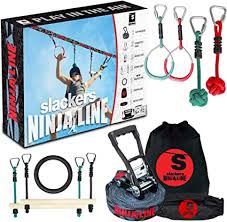 Daddy mulk search trends (ninja warriors: Amazon Com Slackers Ninjaline 36 Intro Kit Includes 7 Hanging Attachments Best Outdoor Ninja Warrior Training Equipment For Kids Build Your Very Own Backyard Obstacle Course Rated Ages 5 Toys Games
