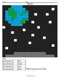 Subtraction worksheets help kids develop better math skills. Space Rounding Tens Place Coloring Squared