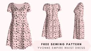 Buy 2 get 1 free on all downloadable patterns. Free Pdf Sewing Pattern Yvonne Empire Waist Dress Tiana S Closet