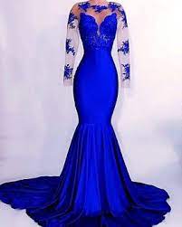 This rouged dress flatters a big bust. Luxury Royal Blue Lace 3d Rose Mermaid Prom Gown Blue Wedding Dress Royal Royal Blue Lace Dress Long Sleeve Mermaid Prom Dress