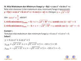 Contoh soal nilai maksimum dan minimum fungsi trigonometri. Persamaan Dan Pertidaksamaan Fungsi Trigonometri Ppt Download