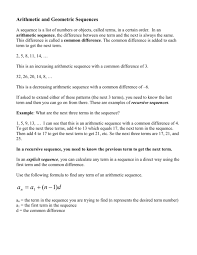 Finding a term in an arithmetic sequence without being given the first term or common difference Arithmetic And Geometric Sequences