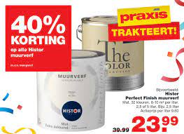 40 korting op alle histor muurverf aanbieding bij praxis