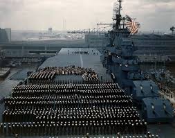 Commissioning Of Uss Yorktown Cv 10 On 15 April 1943 I Sailed Right Under The Flight Deck Of This Monste Uss Yorktown Aircraft Carrier Navy Aircraft Carrier
