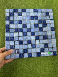 Gạch Mosaic Hồ Bơi Vuông Nhỏ Màu Xanh Dương Biển Xanh Biển