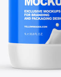 Download Dairy Bottle With Glossy Shrink Sleeve Mockup In Bottle Mockups On Yellow Images Object Mockups PSD Mockup Templates
