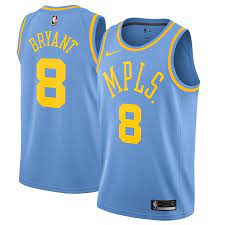 Atlanta hawks boston celtics brooklyn nets charlotte hornets chicago bulls la lakers lebron james miami heat james harden russell westbrook. Kobe Bryant 8 La Lakers Mpls Edition Jersey Supports Kobe S Charities Kobe Bryant Kobe Bryant 8 Lakers Blue Jersey