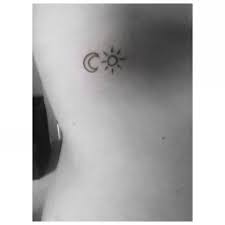 Small Sun And Moon Tattoo On Side Small Tattoos Tattoos Moon Tattoo