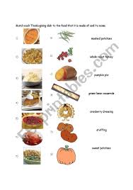 Welcome to esl printables, the website where english language teachers exchange resources: Typical Thanksgiving Foods Esl Worksheet By Gandhi Nina