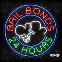 Bail Bonds 24 hours with logo and blue circle border LED Flex ...