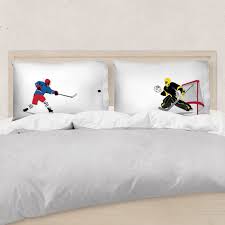Hockeymonkey saves you time and money with complete pad bundles from brands like bauer, ccm, and warrior. Hockey Pillowcase Set Go For The Goal Chalktalksports Hockey Room Decor Hockey Room Hockey Bedroom