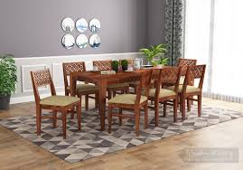 Consider the timeless look of a traditional dining table and chairs with a hutch buffet. Buy Cambrey 8 Seater Dining Set Honey Finish Online In India Wooden Street