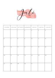 Kalender für juli 2021 zum ausdrucken. Frei Kalender Juli 2020 Zum Ausdrucken Nosovia Com