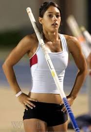 Sport of athletics, a collection of sporting events that involve competitive running, jumping, throwing, and walking. Female Olympic Pole Vaulter Promotions