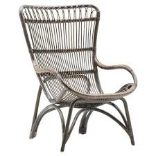 Alexis Coastal Beach Grey Rattan Living Room Chair Rattan Lounge Chair Outdoor Chairs Eames Rocking Chair