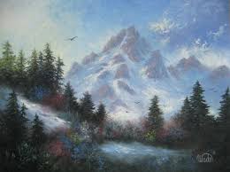 July 19 at 8:29 pm · snow capped mountains. Simple Snowy Mountain Painting Painting Inspired