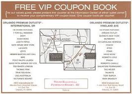 Print A Voucher For A Free Vip Coupon Book At The Orlando Premium Outlets Orlando Outlet Orlando Shopping Coupon Book