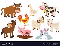 Resultado De Imagen De Set Of Isolated Baby Animal Jungle Vectorstock Farm Animals Barnyard Animals Cute Doodles Drawings