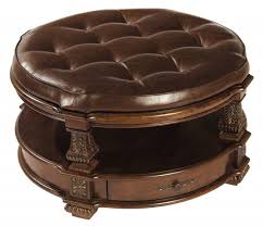 Leather round ottoman coffee table. Round Tufted Ottoman Coffee Table Ideas On Foter