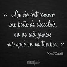 La Vie C Est Comme Une Boite De Chocolats On Ne Sait Jamais Sur Quoi On Va Tomber Robert Zemeckis Citation Quo Citation Citation Chocolat Citation De Vie