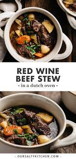Dutch Oven Braised Red Wine Beef Stew Recipe Oven Recipes Healthy Clean Eating Recipes For Dinner Sunday Dinner Recipes