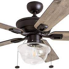 Farmhouse inspired rustic ceiling fans will make the perfect statement in any modern country home or cabin setting. Prominence Home 80091 01 Abner Vintage Indoor Outdoor Ceiling Fan Etl Damp Rated 52 Led Schoolhouse Edison Bulb Rustic Farmhouse Barnwood Blades Espresso Bronze Farmhouse Goals