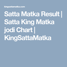 Satta Matka Result Satta King Matka Jodi Chart