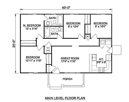 Ranch Style House Plan 4 Beds 2 Baths 1040 Sq Ft Plan 116 257 Ranch House Remodel New House Plans House Remodeling Plans