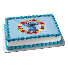 Once few hours it was done and the other time the day after the tree was fixed on the cake. Stitch With Flowers From Lilo And Stitch Edible Cake Topper Image Abpid51026 Walmart Com Walmart Com