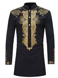 Black And Gold Clothes Men African Men S Wear Gold Embroidered Black Top Business Dress Shirts African Shirts African Men Fashion
