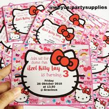 Dengan ukuran cake 18 cm kue ulang tahun anak perempuan 👧 kue ultah karakter hello kitty polkadots cake tart adalah tema cake kali ini. Jual Undangan Hello Kitty Standar Undangan Ultah Anak Hello Kitty Kota Cilegon Whyus Party Supplies Tokopedia