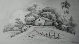 Before you try and draw anything, sketch it first! How To Draw A House Landscape With Pencil Step By Step Timelapse Paintingtube