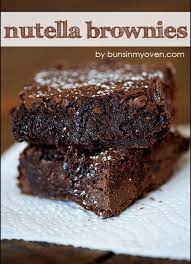 Nutella Brownies Need 1 Cup Of Nutella 7 Tbsp Butter 2 Eggs Cup Of Sugar Cup Of Flour Ice Nutella Recipes Brownie Recipes Nutella Recipes Brownies