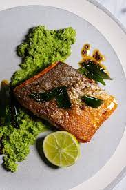 Pan Fried Salmon With Green Coconut Chutney Recipe Recipe In 2021 Pan Fried Salmon Coconut Chutney Fried Salmon