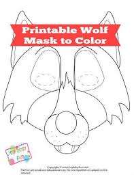 Print Out Your Very Own Wolf Mask Perfect For Kids To Play With Or Adults To Goof Around Masken Kinder Masken Vorlage Und Wolf Maske