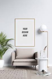 Poster Frame And Wall Mockup With Decoration In 2020 Living Room Poster Pastel Living Room Room Posters