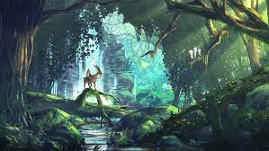 Want to discover art related to princessmononoke? Hd Wallpaper Kodama Hayao Miyazaki Ashitaka Princess Mononoke Forest Wallpaper Flare