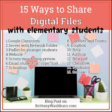 15 Ways To Share Digital Files With Elementary Students Websites For Students Elementary Technology Teacher Essential
