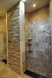 Bali Ocean Pebble Tile Doorless Shower Design Natural Stone Bathroom Small Bathroom Inspiration
